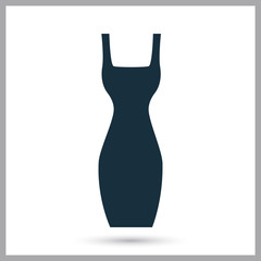 Woman dress icon on the background