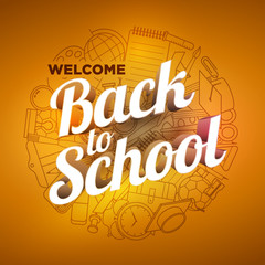 Back to school design with school supplies icons