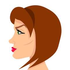 girl's face in flat style