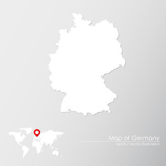 Vector map of Germany with world map infographic style.


