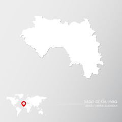 Vector map of Guinea with world map infographic style.

