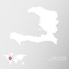 Vector map of Haiti with world map infographic style.

