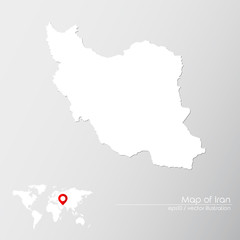 Vector map of Iran with world map infographic style.

