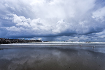 By the jetty at the south end of Ocean Shores, Washington.