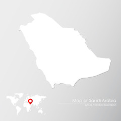Vector map of Saudi Arabia with world map infographic style.

