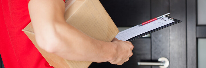 Delivery man at front door