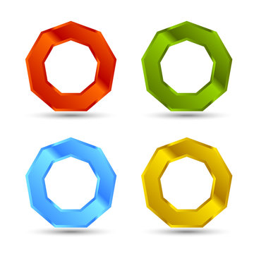 enneagon shapes set