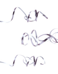 Curly and glossy ribbon isolated