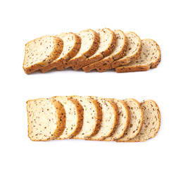 Sliced white bread loaf isolated