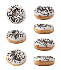Donut pastry with a glaze isolated