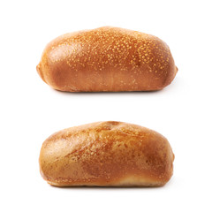 Pastry pocket with sausage isolated
