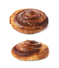 Cinnamon roll pastry bun isolated