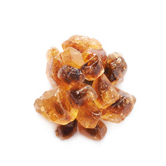 Pile of brown rock sugar crystals