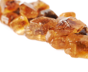 Pile of brown rock sugar crystals