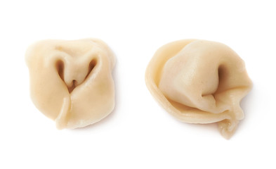 Single cooked dumpling isolated