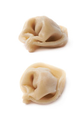 Single cooked dumpling isolated