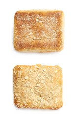 Single piece of bread bun isolated
