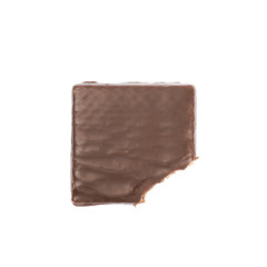 Chocolate waffle candy bar isolated