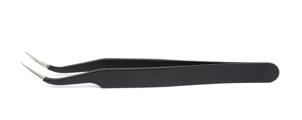 Black tweezers tool isolated
