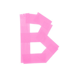 Letter B symbol made of insulating tape