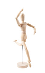 Human doll puppet statuette isolated