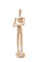 Human doll puppet statuette isolated
