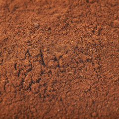 Surface coated with the ground coffee