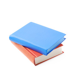 Red and blue book composition isolated
