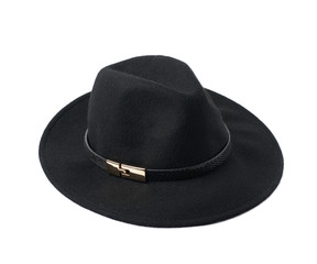 Black homburg hat isolated