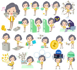 Yellow jacket Middle woman Pants style money