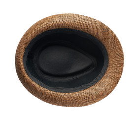 Brown fedora hat isolated