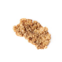 Single wholegrain cereal flake isolated