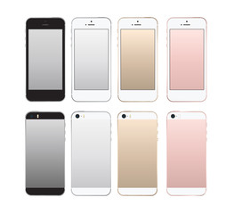 Realistic smartphone front perspective set mockup. Vector illustration. for printing and web element, Game and application mockup.