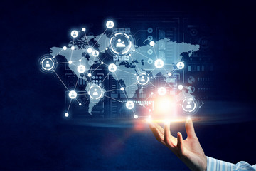 Social networking scheme . Mixed media