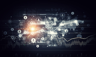 Network community concept . mixed media