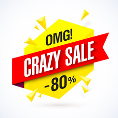 Crazy Sale poster, banner background