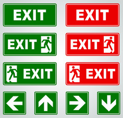 exit signs - obrazy, fototapety, plakaty