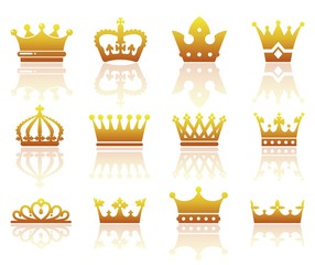 Set of crown icons