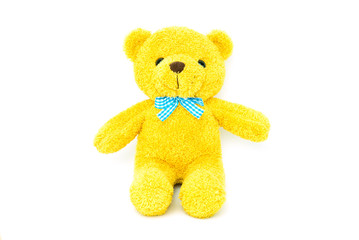 Toy teddy bear isolated on white background