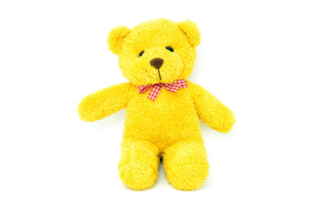 Toy teddy bear isolated on white background