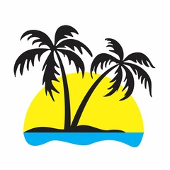 Logo of tropical island.
