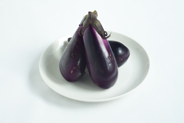 Eggplant, Vegetable on White Background