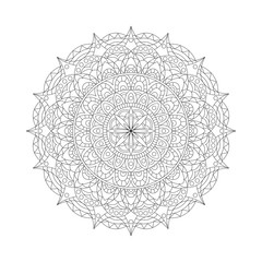 Round mandalas in vector. Graphic template for your design. Decorative retro ornament. Hand drawn background with flowers.
