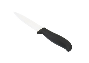 kitchen knife with black handle
