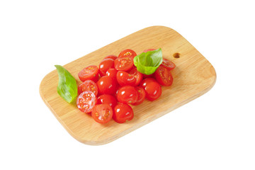 Halved cherry tomatoes