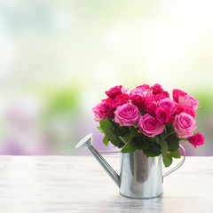 bouquet of fresh pink roses