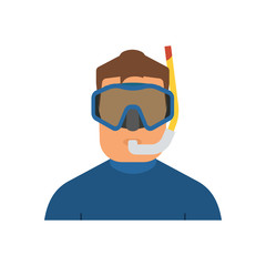 Snorkeler Man in Wetsuit