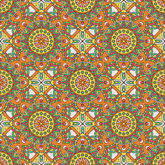 Vector seamless pattern with decorative elements. Geometric colorful pattern for printing