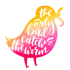 Bird lettering composition