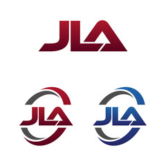 Modern 3 Letters Initial logo Vector Swoosh Red Blue jla